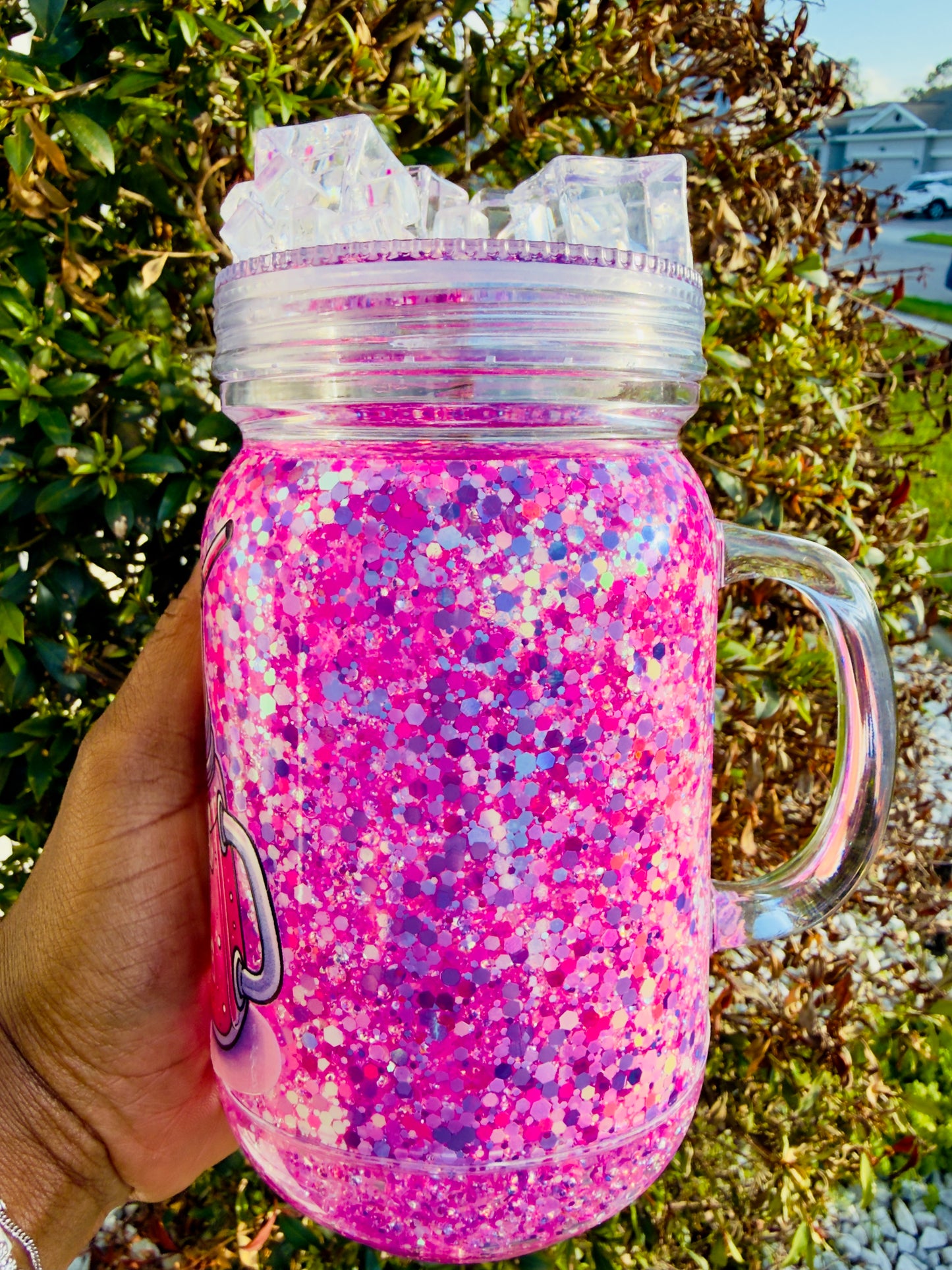My Weekend Is Fully Booked UVDTF Mason Jar Glitter Cup