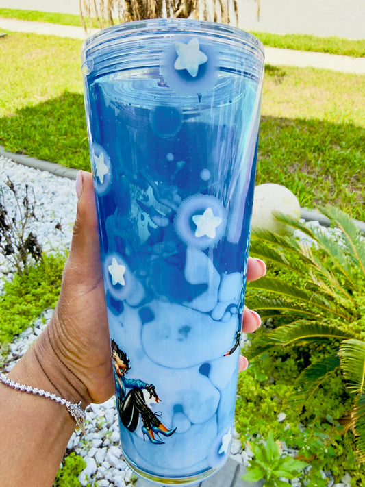 Betty Boop Biker Babe 24oz Acrylic Tumbler – Blue Bubble Design