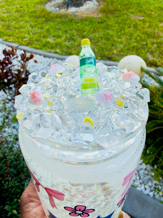 Lemon Lime Soda Snowglobe Cup – 16oz Glass Tumbler