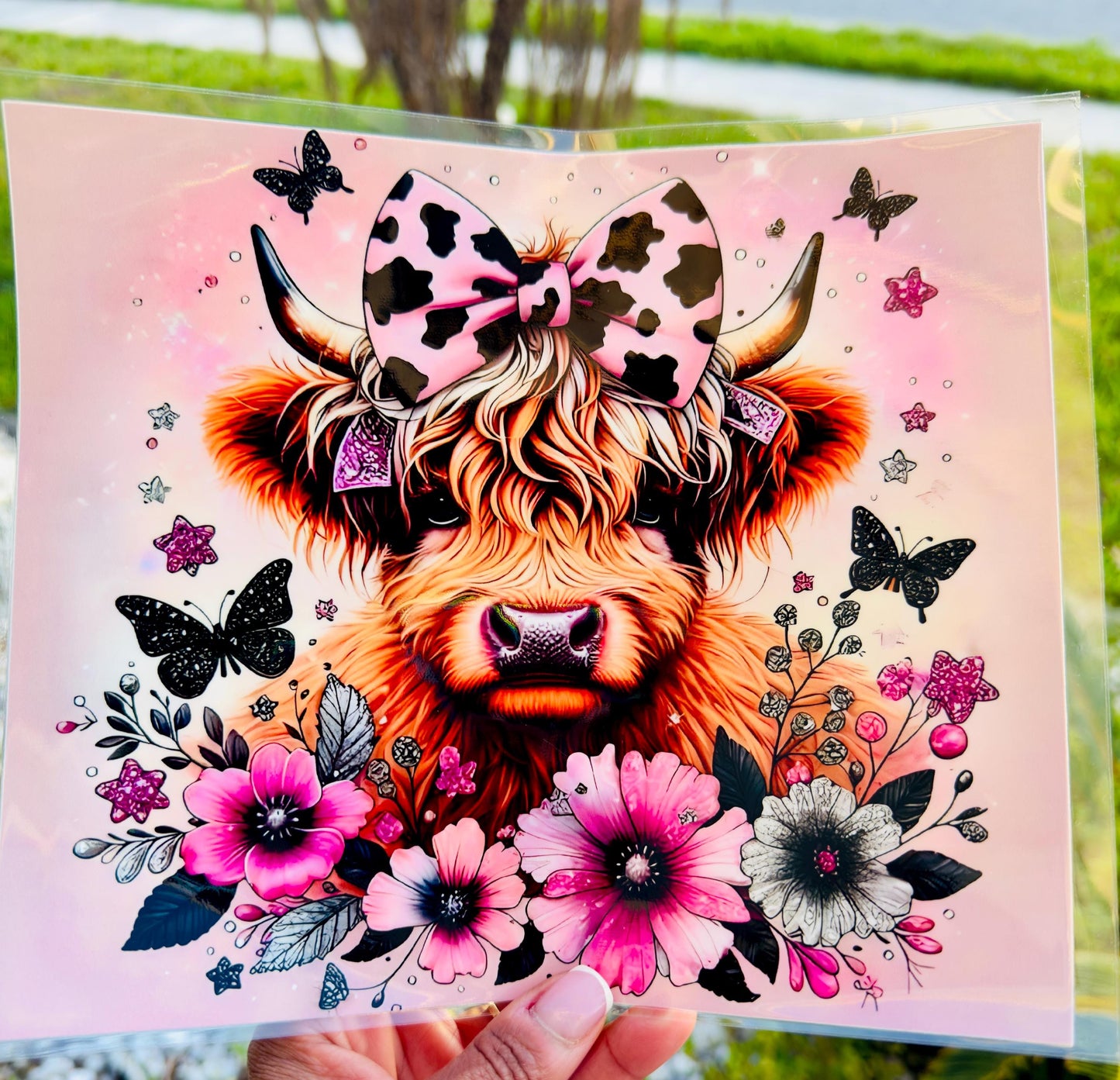 Pink Highland Cow Wrap