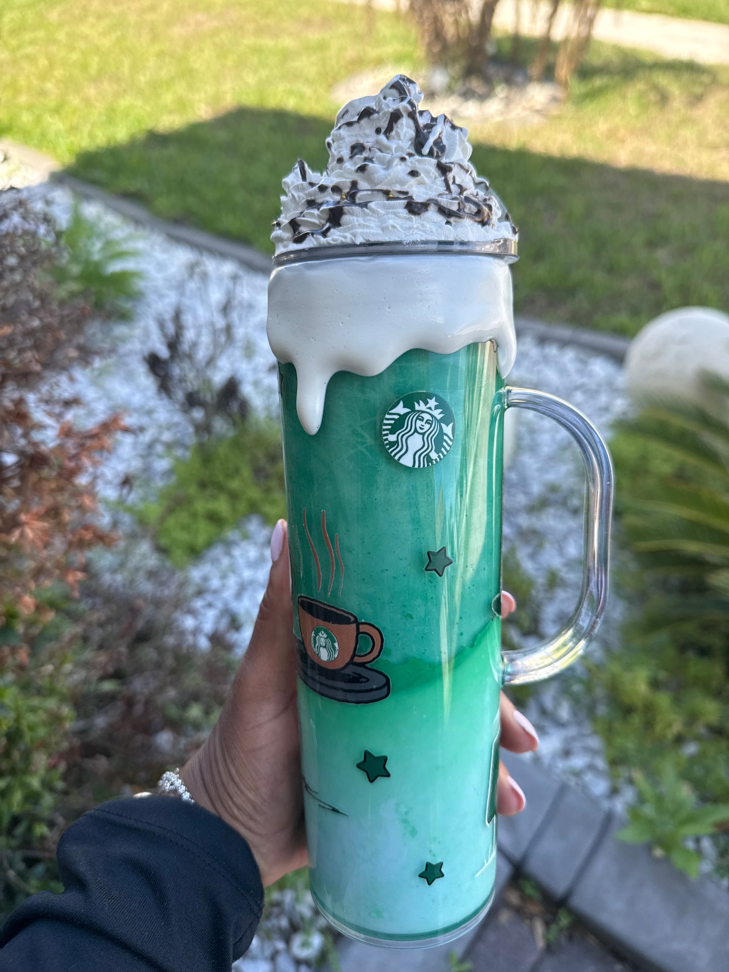 Snoopy & Woodstock Green Drip Tumbler