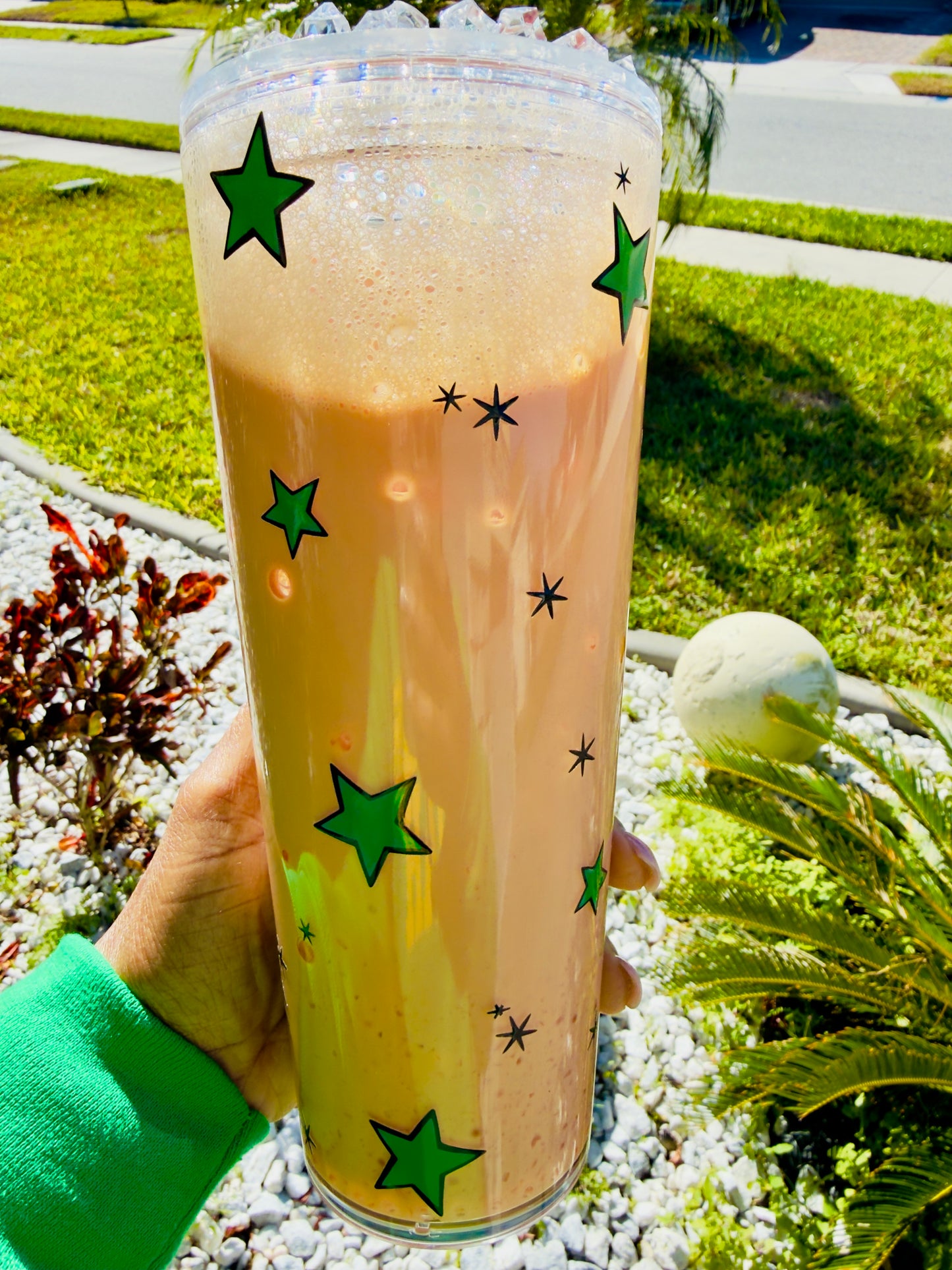 Coffee Is My Love Language 24oz Snowglobe Tumbler with ice topping