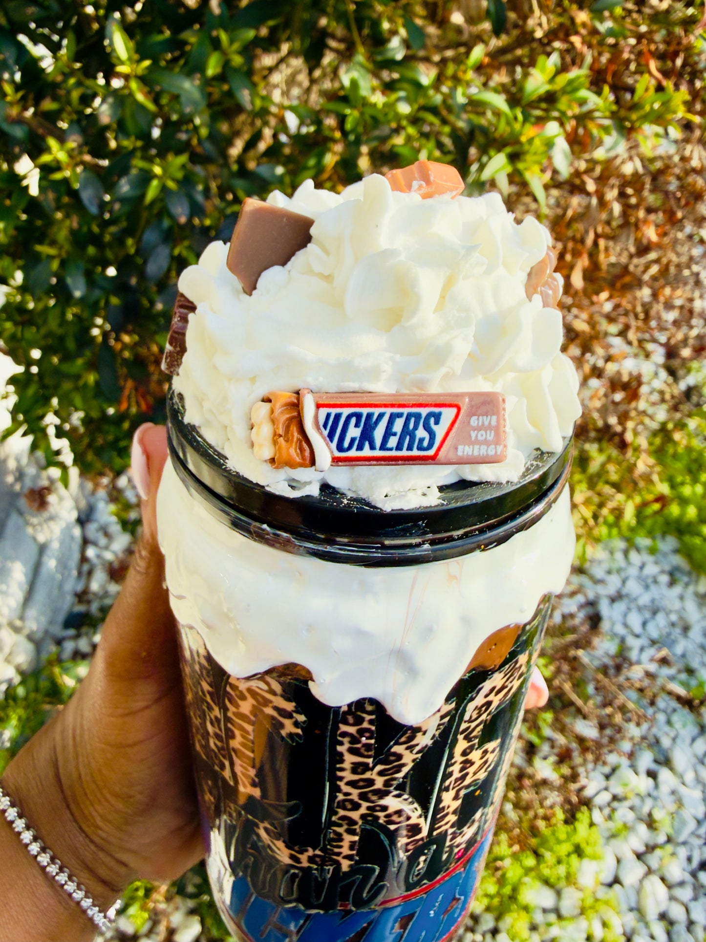 Snickers Tumbler | Leopard Print Personalized Tumbler | Candy Bar Tumbler Gift