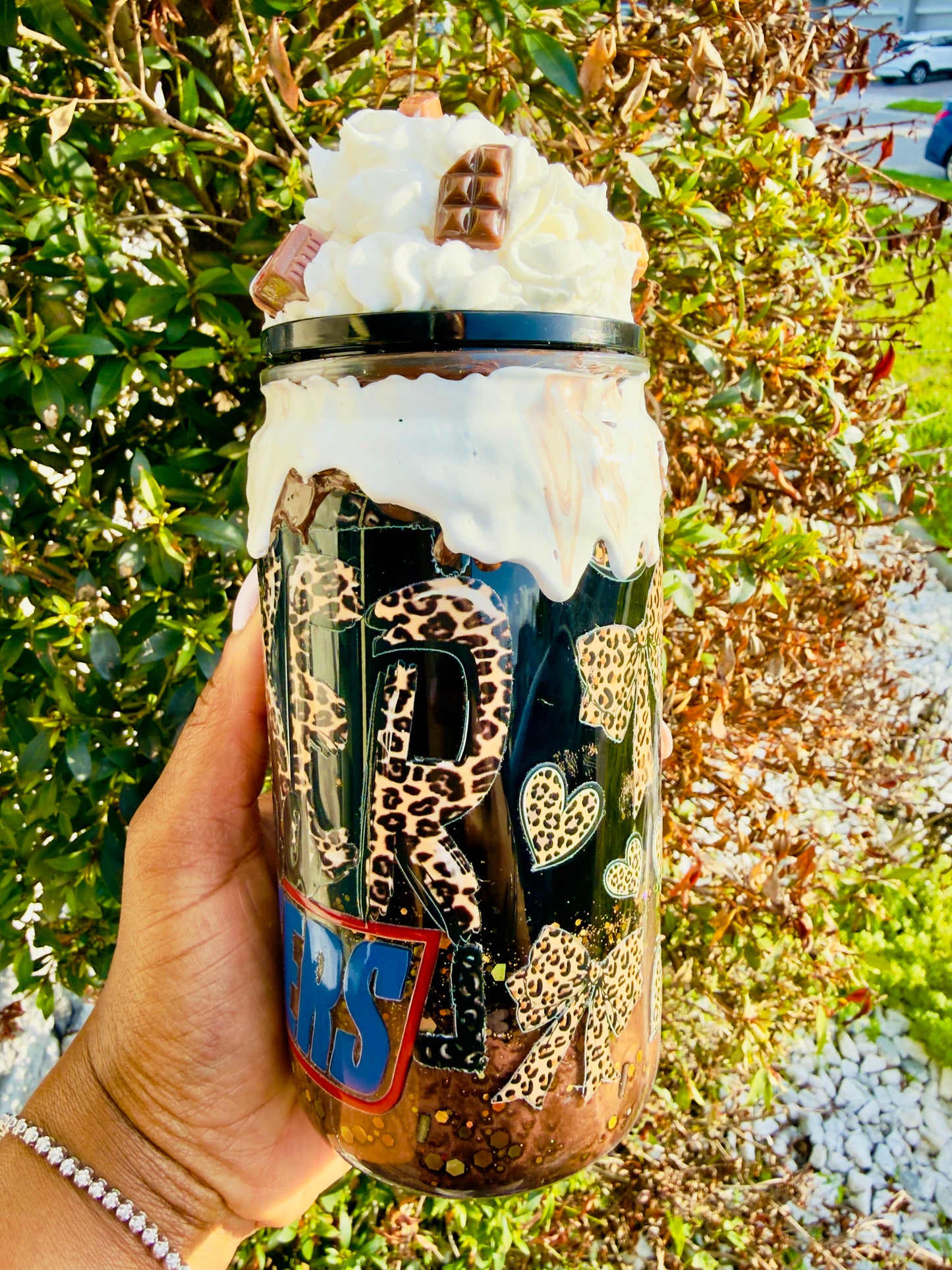 Snickers Tumbler | Leopard Print Personalized Tumbler | Candy Bar Tumbler Gift