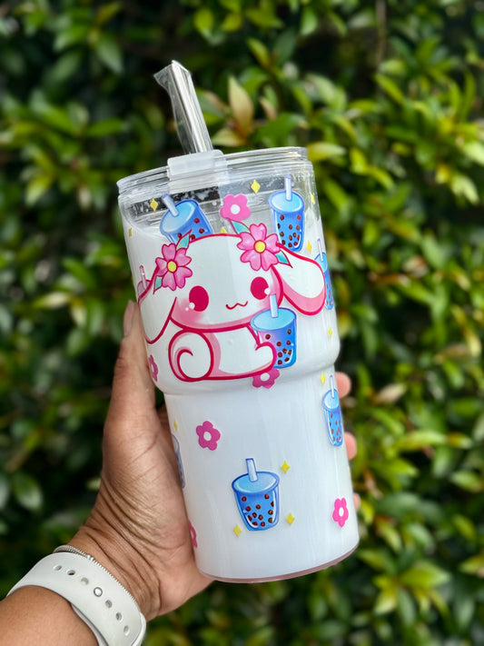 Cinnamoroll 18oz Acrylic snowglobe Tumbler with Lid & Straw