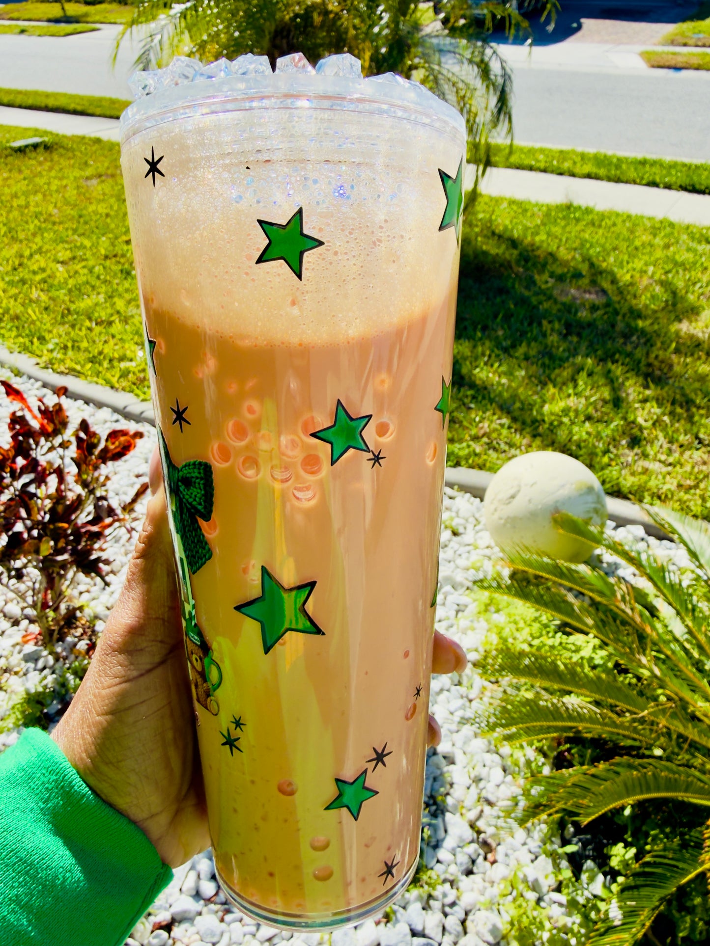 Coffee Is My Love Language 24oz Snowglobe Tumbler with ice topping