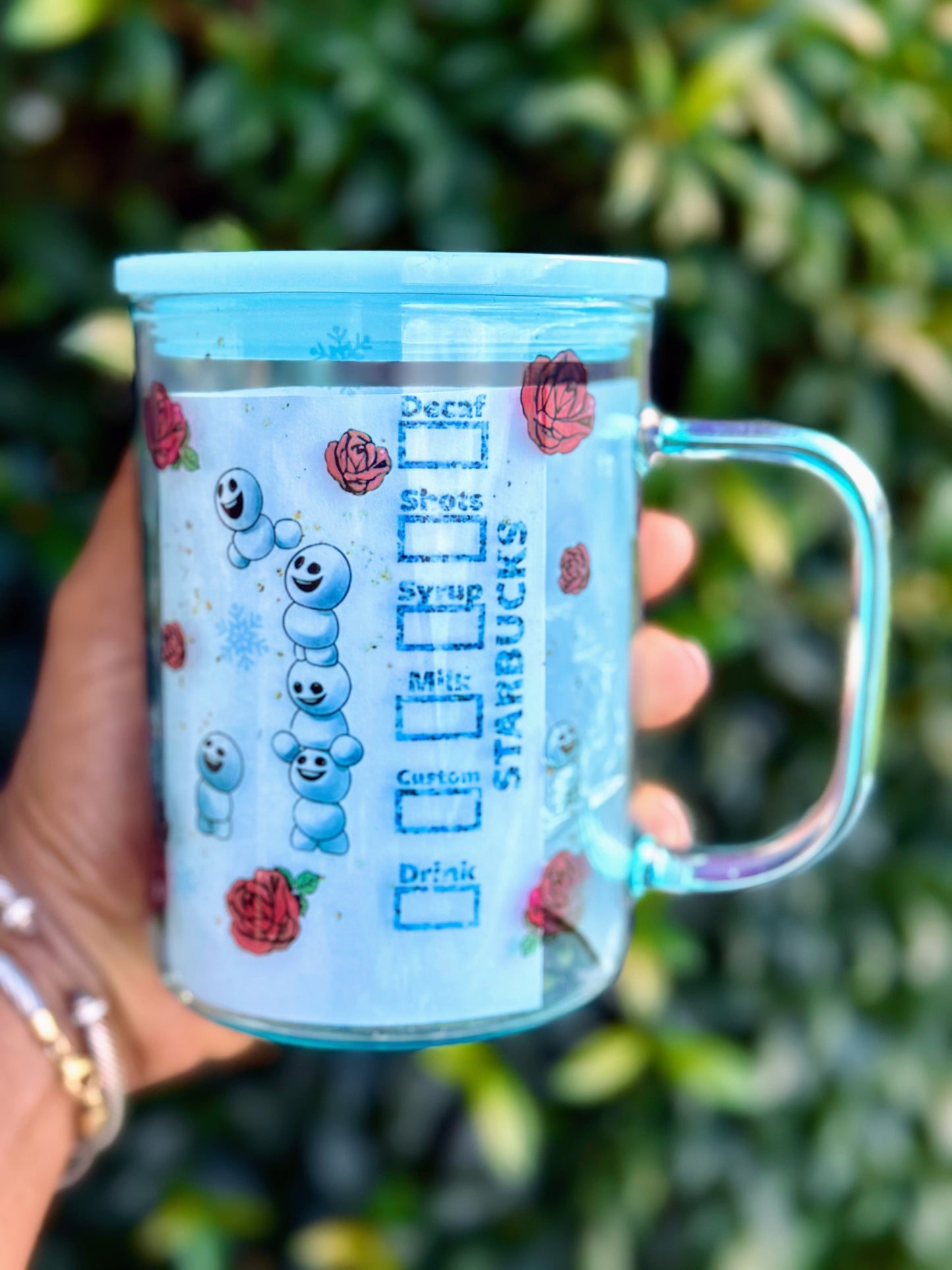 Elsa 16oz Glass Cup with Handle with Bamboo Lid & Stainless Steel Straw