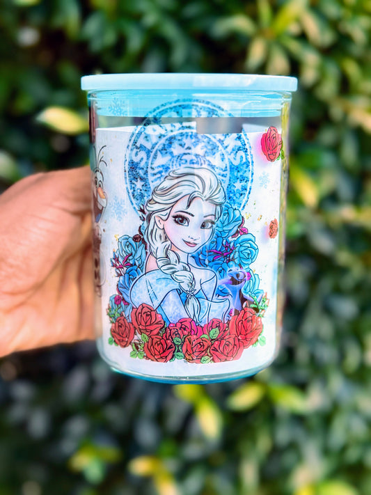 Elsa 16oz Glass Cup with Handle with Bamboo Lid & Stainless Steel Straw