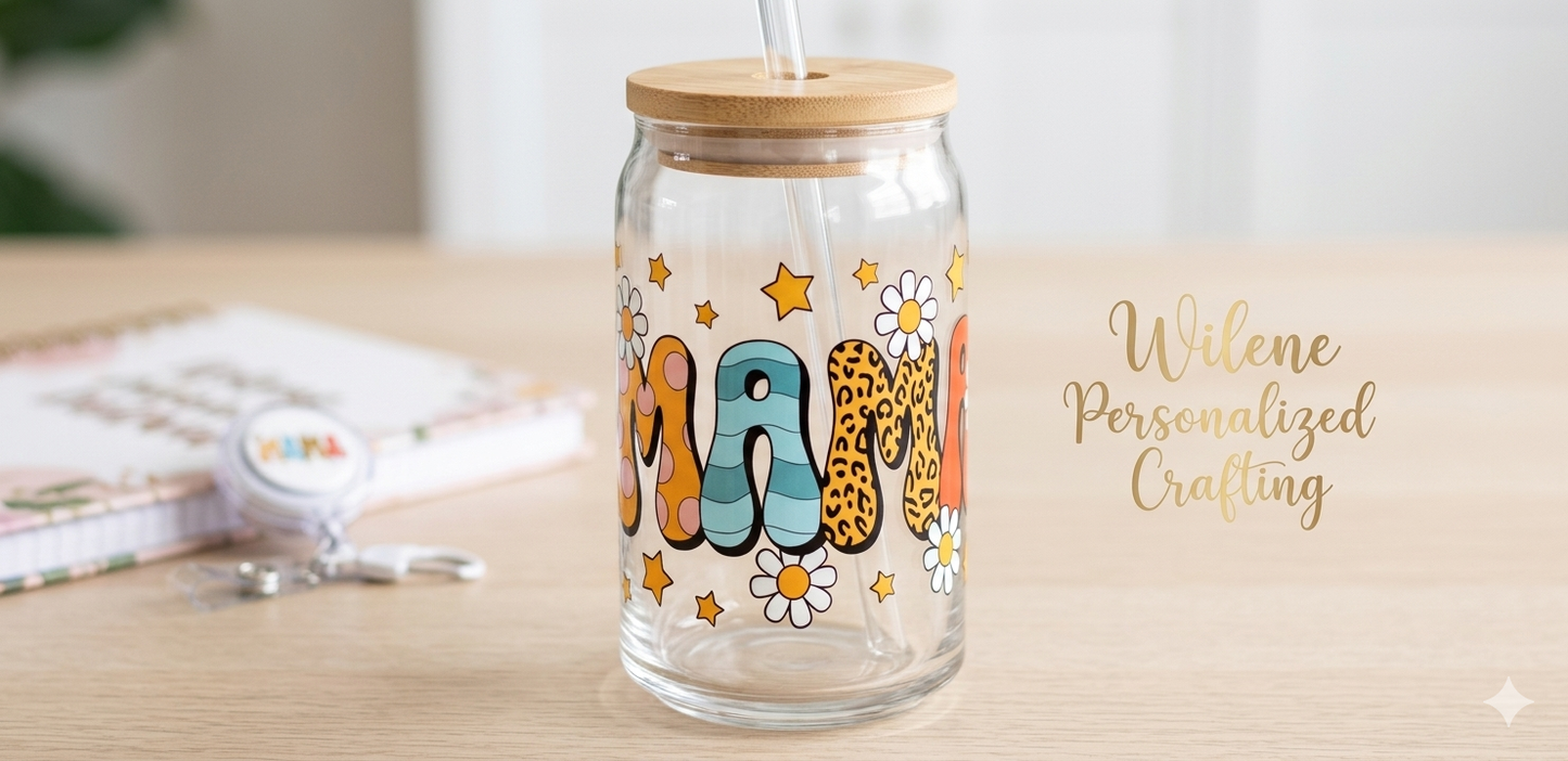 Groovy Mama UVDTF Cup Wrap – Leopard, Polka Dot & Stripe with Daisies