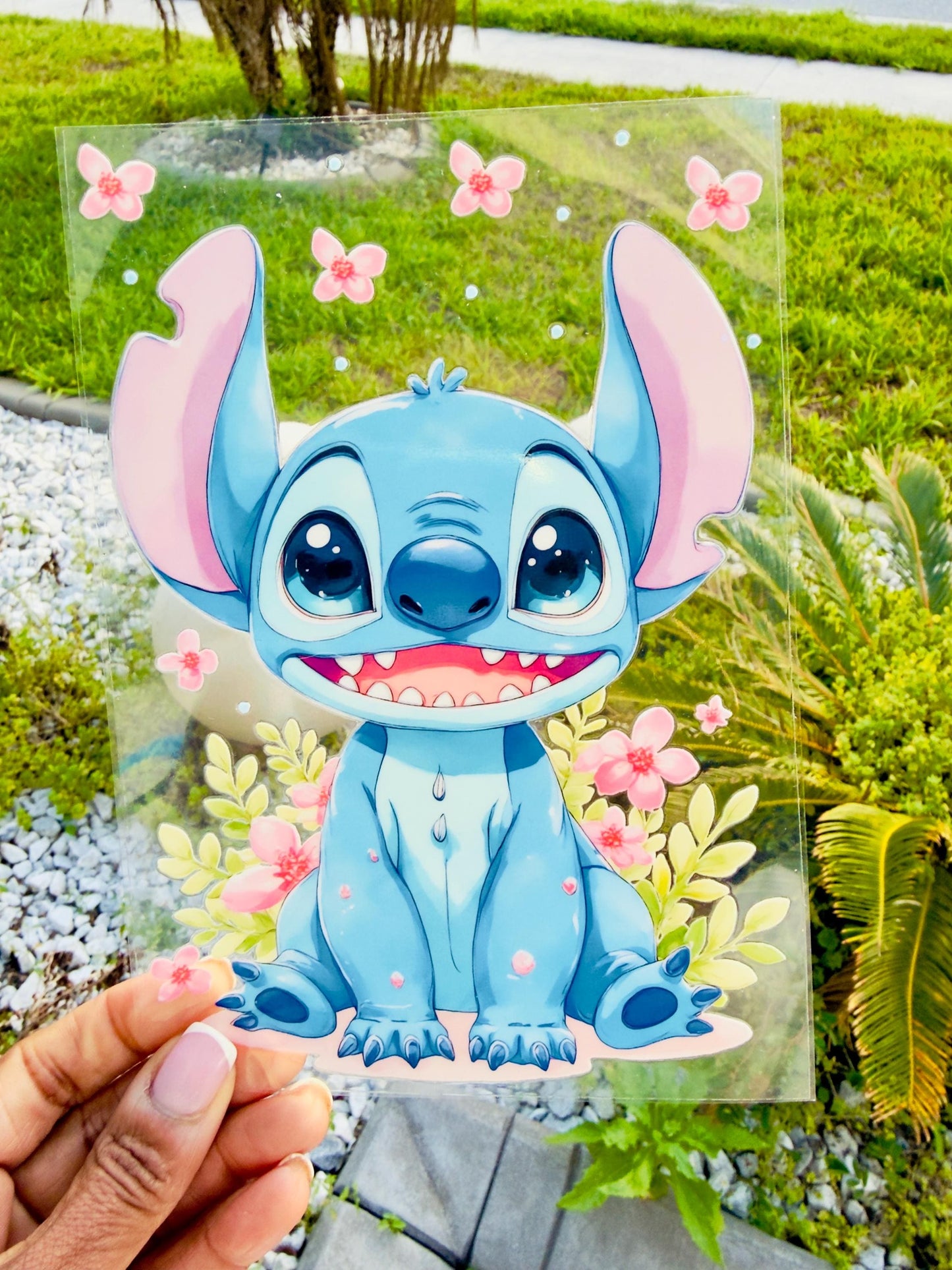 Stitch Floral UV DTF Transfer