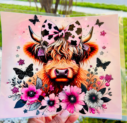 Pink Highland Cow Wrap