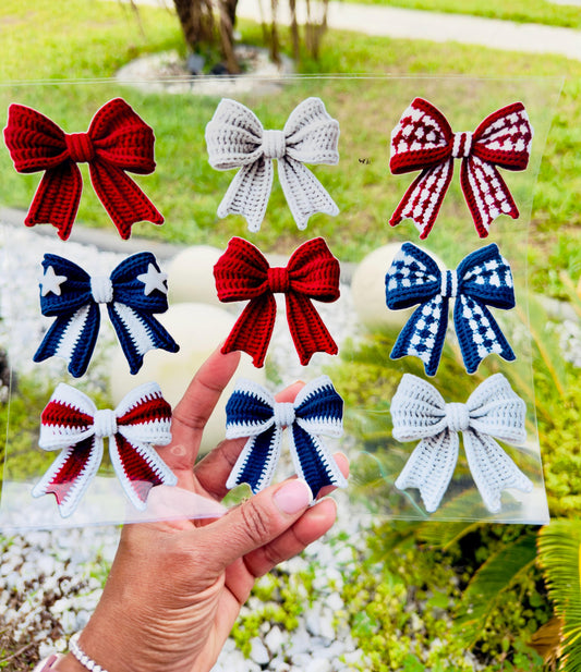 20oz Patriotic UV DTF Wrap for Libbey Cups | 4th of July Bows Pen & Tumbler Transfers