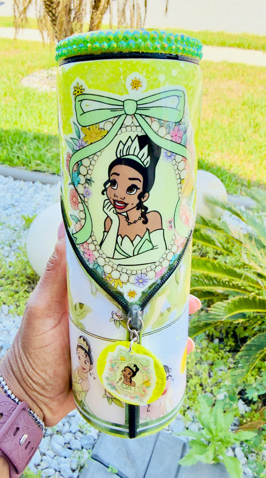 Princess Tiana Floral Bow Tumbler