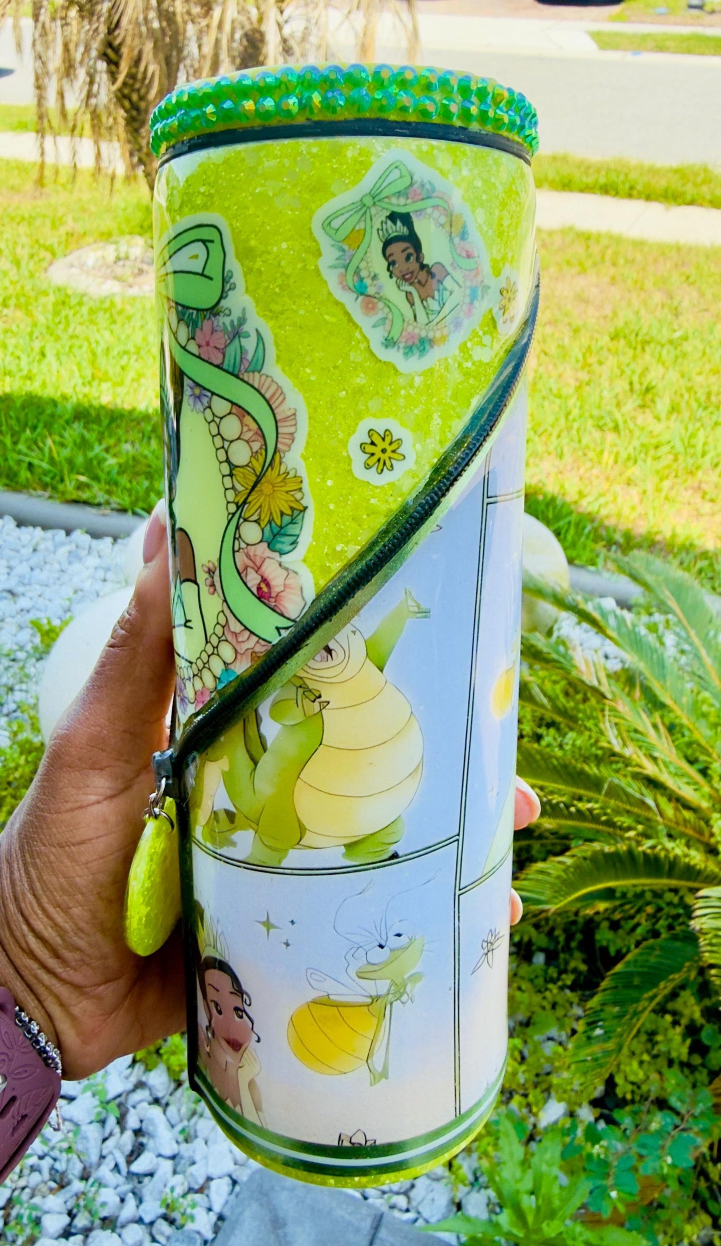 Princess Tiana Floral Bow Tumbler
