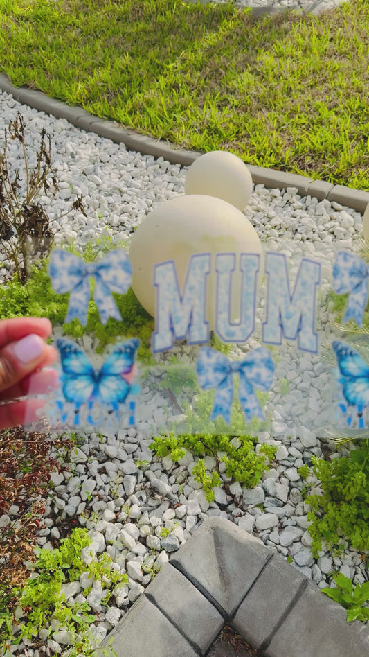 MUM Blue Floral & Butterfly DTF Transfer Set – We Love You