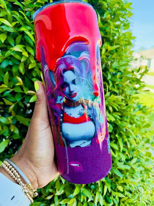 Suicide Squad 20oz Tumbler with Lid & Straw – Harley Quinn Inspired Cup